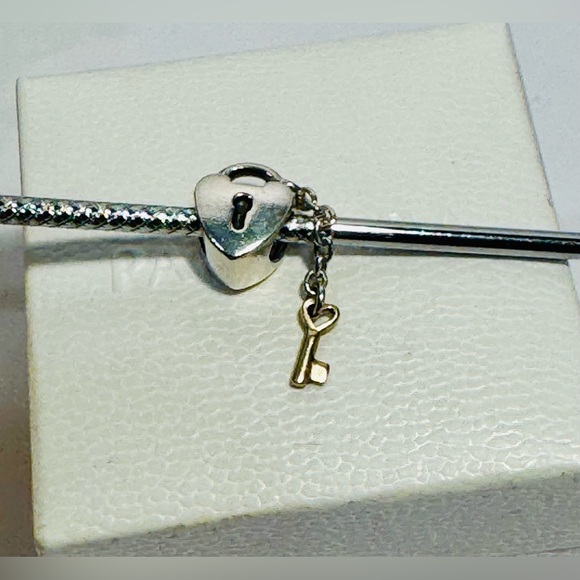 Authentic Retired Pandora Two Tone Pandora ‘Key To My Heart’ Charm - Picture 5 of 10